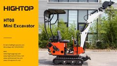 Hightop HT08 800kg mini excavator, easy to operate in narrow spaces